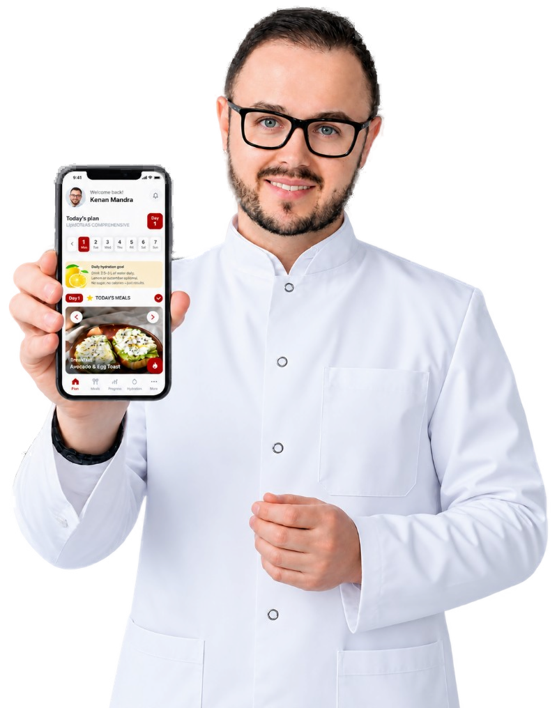 Dr. Kenan Mandra drži LipoAPP na telefonu